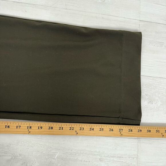 Halara High Waisted Straight Leg Casual Pants Size L Olive Green Stretch Pockets - Picture 13 of 16